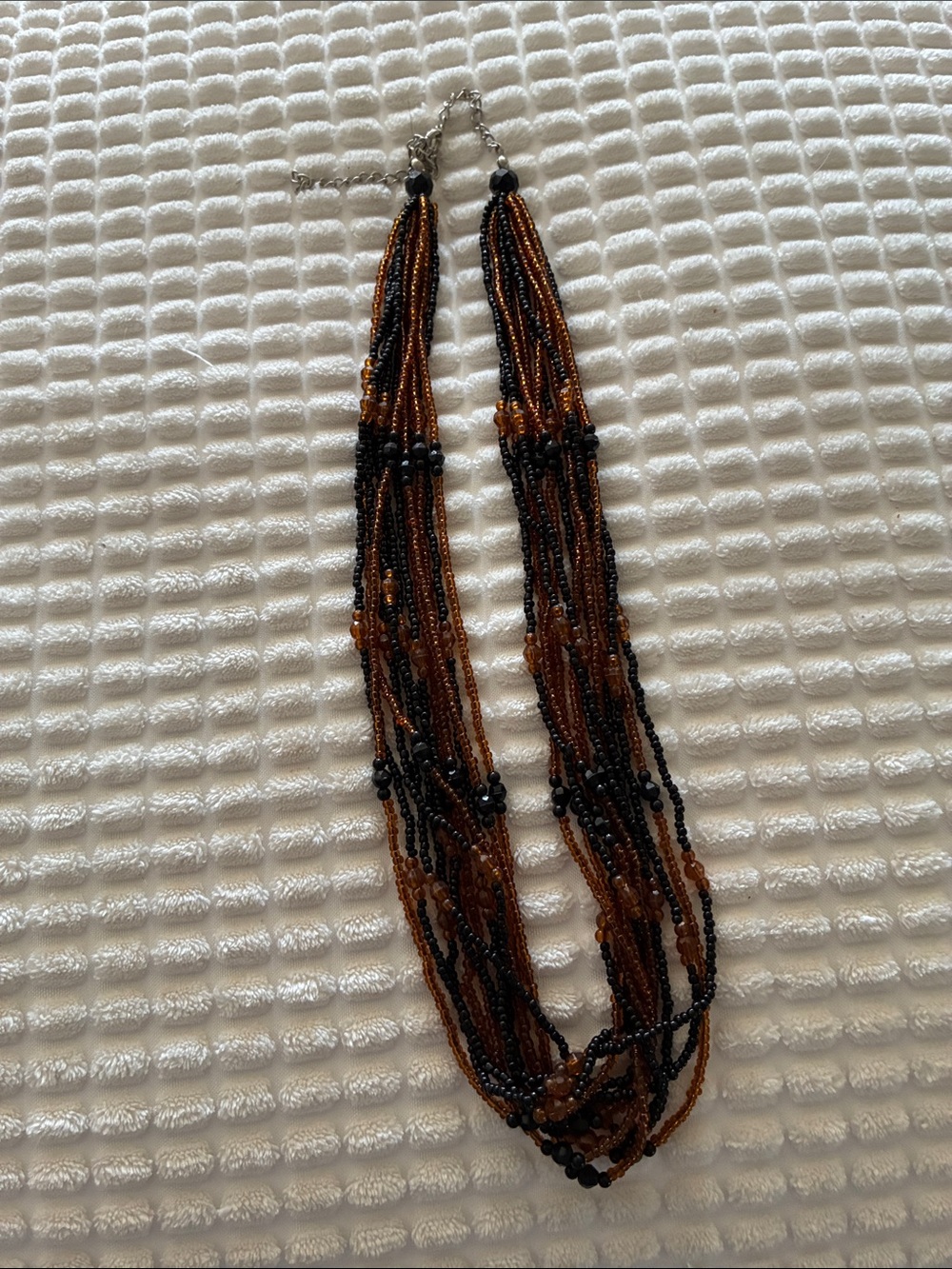 Multistrand Black & Brown Beaded Women's Necklace